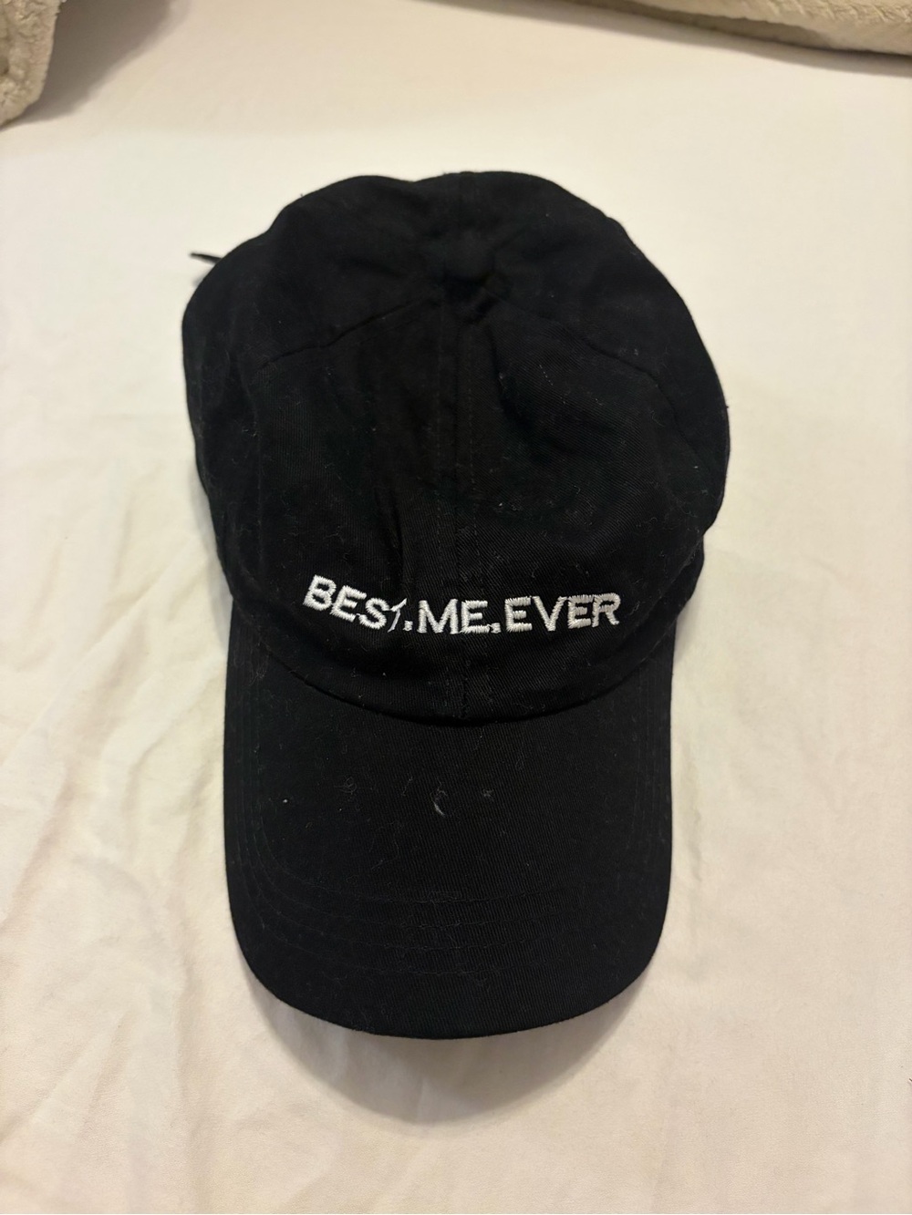 BEST.ME.EVER Black Embroidered Baseball Cap